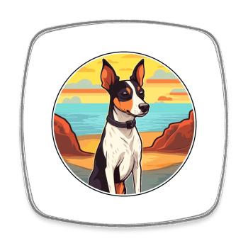 Decker Rat Terrier Race Chien Cartoon Kawaii Chien - Magnet carré - blanc - Devant