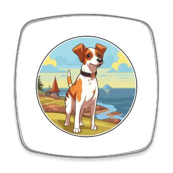 Danois Suédois Farmdog race chien Cartoon Kawaii - Magnet carré - blanc - Devant