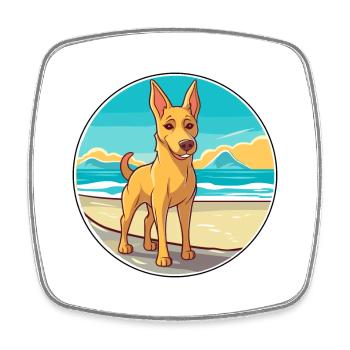 Dingo Hund Rasse Cartoon Kawaii Clipart Aquarell - Viereckiger Kühlschrankmagnet - Weiß - Vorne