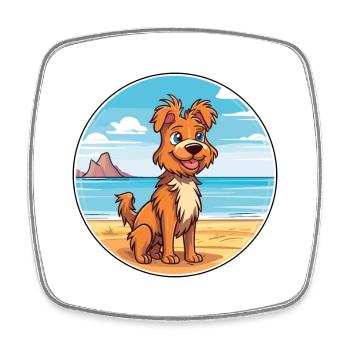 Drentse Patrijshond Dog Breed Cartoon Kawaii Dog - Square fridge magnet - white - Front