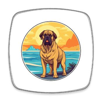 Englisch Mastiff Hund Rasse Cartoon Kawaii Clipart - Viereckiger Kühlschrankmagnet - Weiß - Vorne