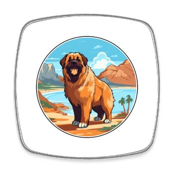 Estrela Mountain Dog Breed Cartoon Kawaii Clipart - Square fridge magnet - white - Front