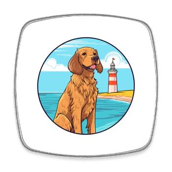 Fauve De Bretagne Dog Breed Cartoon Kawaii Clipart - Square fridge magnet - white - Front