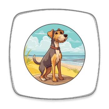 Deutsche Jagdterrier Hunderasse Cartoon Kawaii - Viereckiger Kühlschrankmagnet - Weiß - Vorne