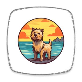 Glen Of Imaal Terrier chien race Cartoon Kawaii chien - Magnet carré - blanc - Devant