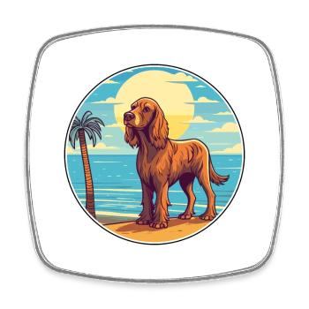 English Cocker Spaniel Dog Breed Cartoon Kawaii - Square fridge magnet - white - Front