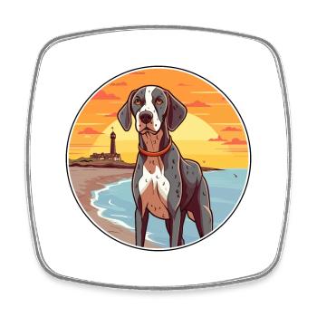 French Gascony Pointer Dog Breed Cartoon Kawaii - Square fridge magnet - white - Front
