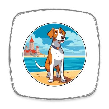 Grand Anglo Francais Dog Breed Cartoon Kawaii Dog - Square fridge magnet - white - Front