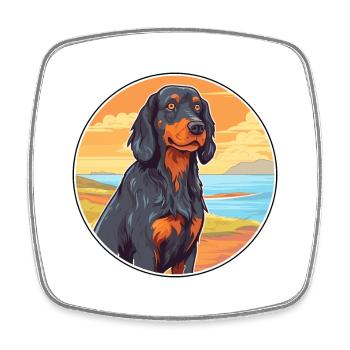 Gordon Setter chien race Cartoon Kawaii Clipart chien - Magnet carré - blanc - Devant