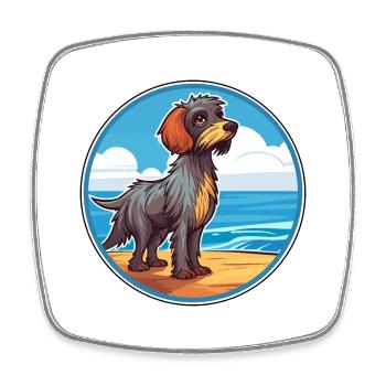 Griffon Bleu De Gascogne Race De Chien Cartoon Kawaii - Magnet carré - blanc - Devant
