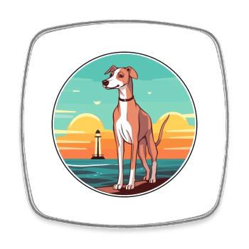 Englisch whippet Hund Rasse Cartoon Kawaii Clipart - Viereckiger Kühlschrankmagnet - Weiß - Vorne