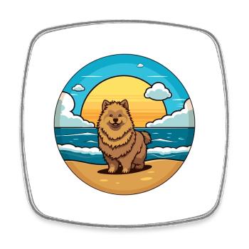 Eurasier Dog Breed Cartoon Kawaii Clipart Dog Pet - Square fridge magnet - white - Front