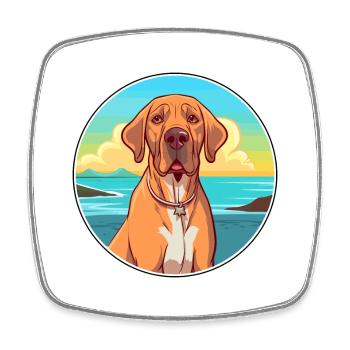 Brasileiro Dog Breed Cartoon Kawaii Clipart - Square fridge magnet - white - Front