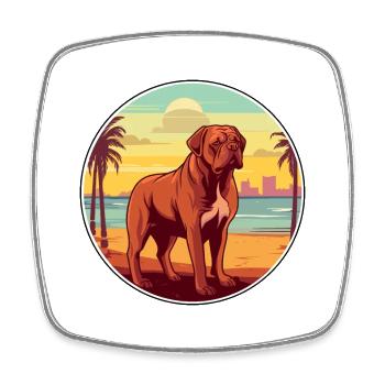 Französische Bordeaux Mastiff Hunderasse Cartoon Kawaii - Viereckiger Kühlschrankmagnet - Weiß - Vorne