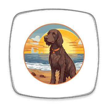 Deutsch Langhaar Vorstehhund Rasse Cartoon Kawaii - Viereckiger Kühlschrankmagnet - Weiß - Vorne