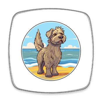 Grand Griffon Vendéen Chien Race Cartoon Kawaii Chien - Magnet carré - blanc - Devant