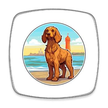 Griffon Fauve De Bretagne Dog Breed Cartoon Kawaii - Square fridge magnet - white - Front