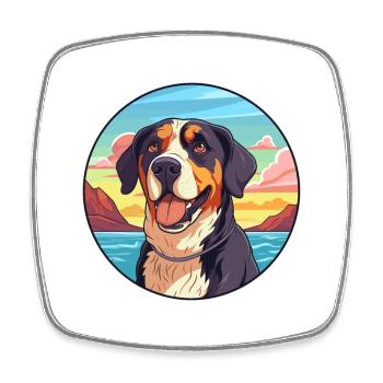 Große Schweizer Sennenhunderasse Cartoon Kawaii - Viereckiger Kühlschrankmagnet - Weiß - Vorne