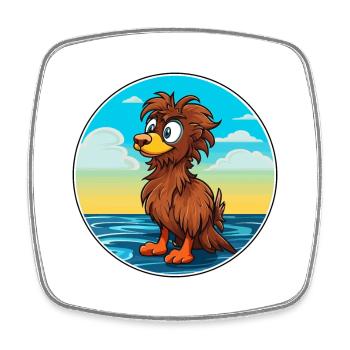 Griffon Nivernais chien race Cartoon Kawaii Clipart - Magnet carré - blanc - Devant
