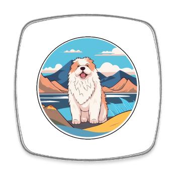 Himalaya-Schäferhund Hunderasse Cartoon Kawaii Hund - Viereckiger Kühlschrankmagnet - Weiß - Vorne