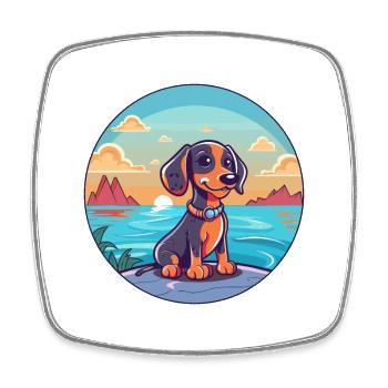 Hortaya Borzaya Dog Breed Cartoon Kawaii Clipart - Square fridge magnet - white - Front
