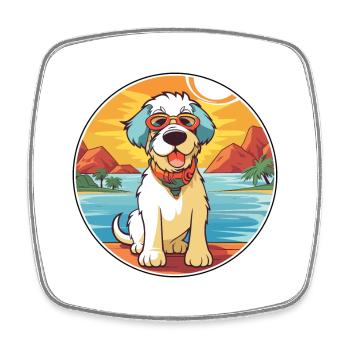 Kyi Leo Hund Rasse Cartoon Kawaii Clipart Hund Haustier - Viereckiger Kühlschrankmagnet - Weiß - Vorne