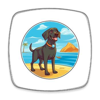 Labrador Retriever Dog Breed Cartoon Kawaii Dog - Square fridge magnet - white - Front