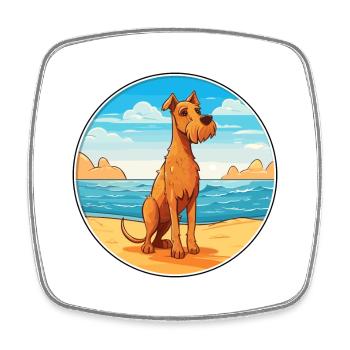 Irish Terrier chien race Cartoon Kawaii Clipart chien - Magnet carré - blanc - Devant