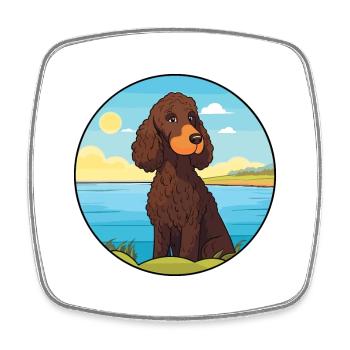 Irischer Wasserspaniel Hund Rasse Cartoon Kawaii Hund - Viereckiger Kühlschrankmagnet - Weiß - Vorne