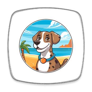 Kaikadi Dog Breed Cartoon Kawaii Clipart Dog Pet - Square fridge magnet - white - Front