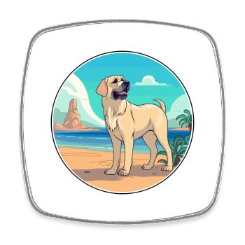 Kangal chien race dessin animé Kawaii Clipart aquarelle - Magnet carré - blanc - Devant