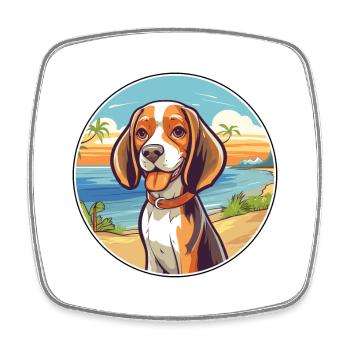 Kerry Beagle Dog Breed Cartoon Kawaii Clipart Dog - Square fridge magnet - white - Front