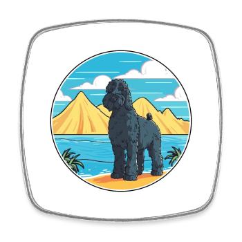 Kerry Blue Terrier Hunderasse Cartoon Kawaii Hund - Viereckiger Kühlschrankmagnet - Weiß - Vorne