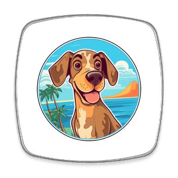 Kintamani Dog Breed Cartoon Kawaii Clipart Dog Pet - Square fridge magnet - white - Front