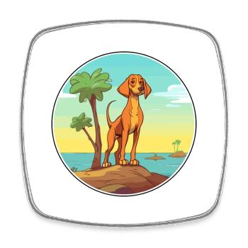 Majestic Tree Hound Dog race Cartoon Kawaii Dog - Magnet carré - blanc - Devant