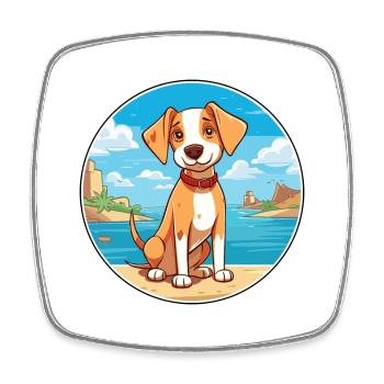 Majorque Ratter chien race Cartoon Kawaii Clipart - Magnet carré - blanc - Devant
