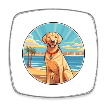 Labrador Hund Rasse Cartoon Kawaii Clipart Hund Haustier - Viereckiger Kühlschrankmagnet - Weiß - Vorne