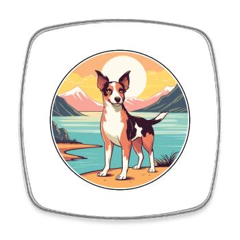 Neuseeland Hund Rasse Cartoon Kawaii Clipart Hund - Viereckiger Kühlschrankmagnet - Weiß - Vorne