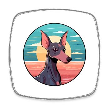 Mexican Hairless Dog Breed Cartoon Kawaii Clipart - Square fridge magnet - white - Front