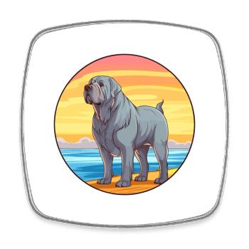 Neapolitan Mastiff Dog Breed Cartoon Kawaii Dog - Square fridge magnet - white - Front