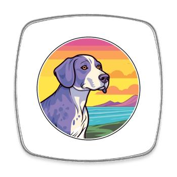 New Zealand Huntaway Dog Breed Cartoon Kawaii Dog - Square fridge magnet - white - Front