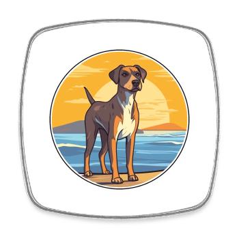 Montagne Cur chien race Cartoon Kawaii Clipart chien - Magnet carré - blanc - Devant