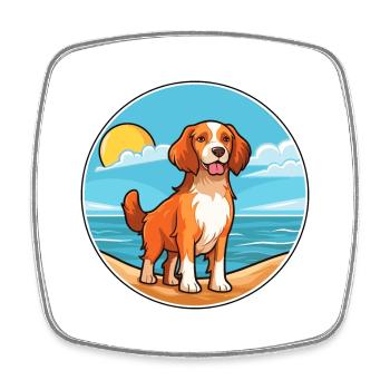 Nederlandse Kooikerhondje Hunderasse Cartoon Kawaii - Viereckiger Kühlschrankmagnet - Weiß - Vorne