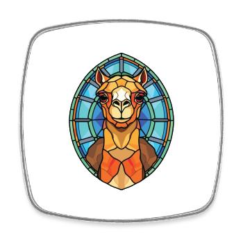 Camel Colorful Watercolor Animal Pet Illustration - Square fridge magnet - white - Front