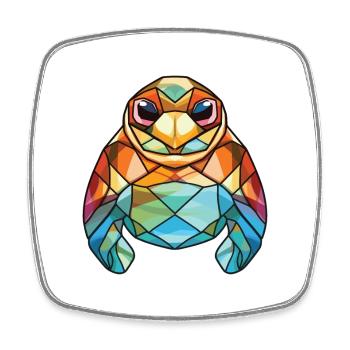 Schildkröte buntes Aquarell Tier Haustier Illustration - Viereckiger Kühlschrankmagnet - Weiß - Vorne