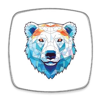 Eisbär Buntes Aquarell Tier Illustration - Viereckiger Kühlschrankmagnet - Weiß - Vorne