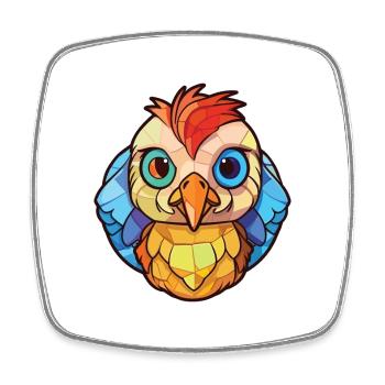 Baby Huhn buntes Aquarell Tier Karikatur - Viereckiger Kühlschrankmagnet - Weiß - Vorne