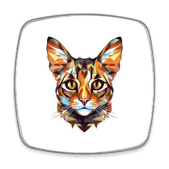 Bengal Katze bunte Aquarell Tier Illustration - Viereckiger Kühlschrankmagnet - Weiß - Vorne