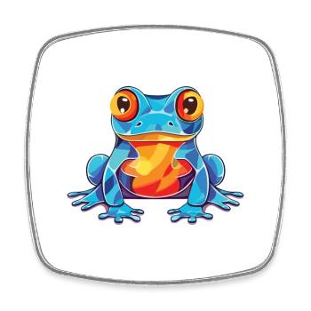 Frog Colorful Watercolor Animal Pet Illustration - Square fridge magnet - white - Front
