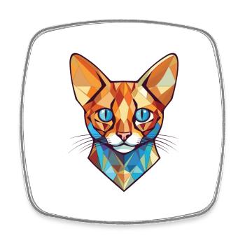 Bengal Katze bunte Aquarell Tier Illustration - Viereckiger Kühlschrankmagnet - Weiß - Vorne